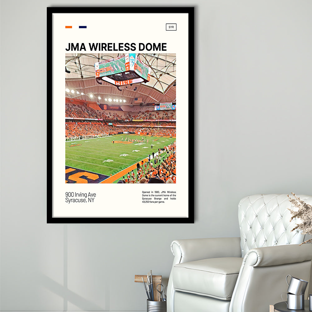 JMA Wireless Dome Print, Syracuse Orange Stadium Art, Gifts for him, Sport Art, Framed Art Print Wall Decor