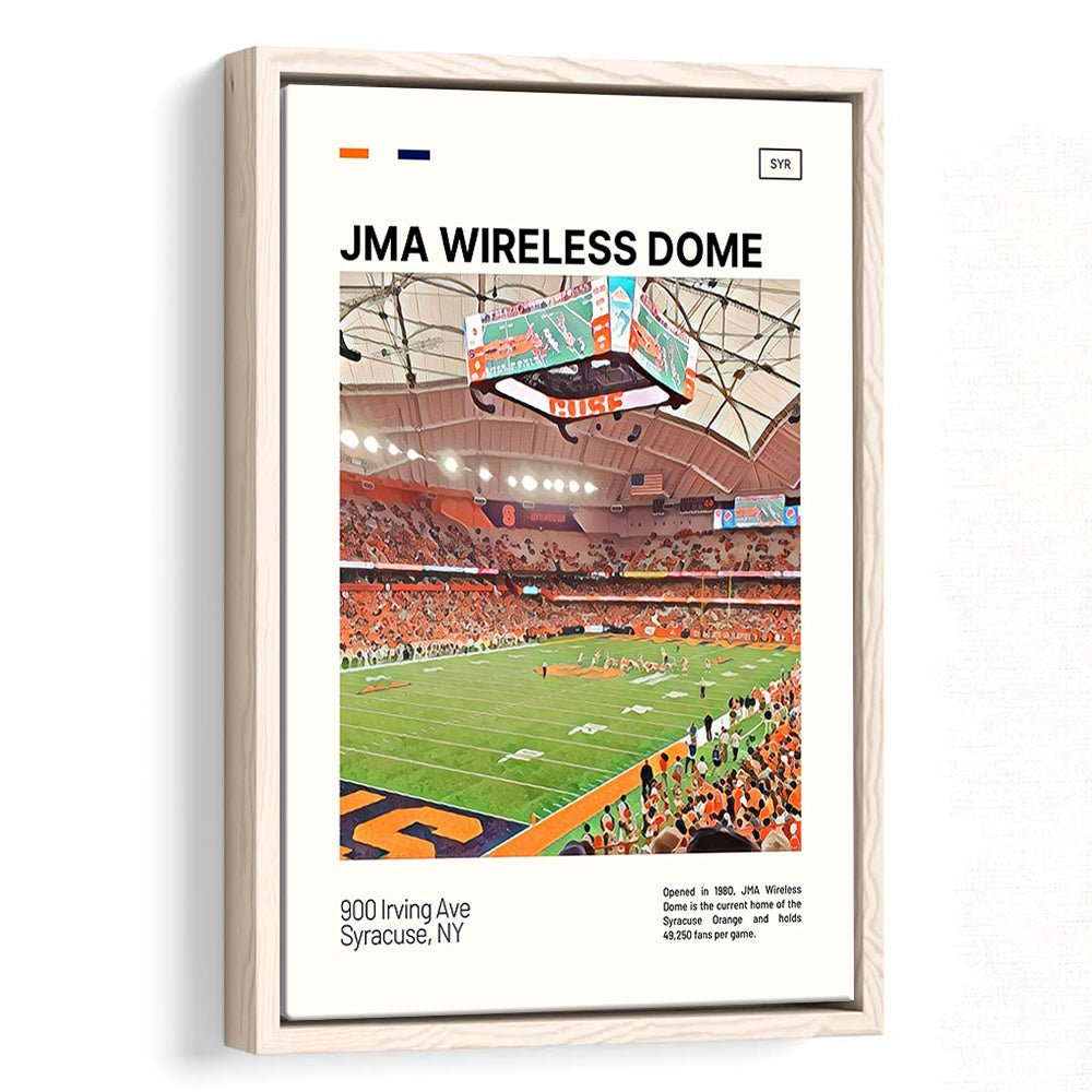 JMA Wireless Dome Print, Syracuse Orange Stadium Canvas Art, Man Cave Gift, Floating Framed Canvas Print Wall Art