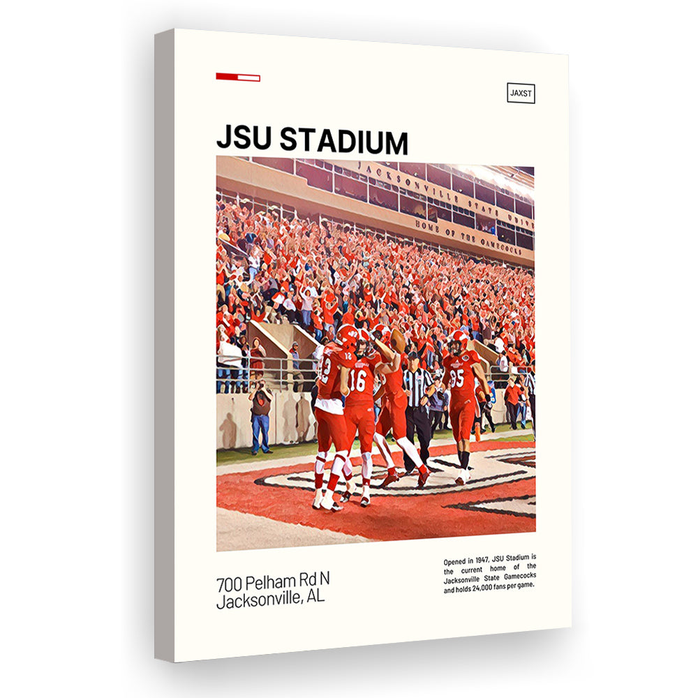 JSU Stadium Print, Jacksonville State Gamecocks Stadium Canvas Art, Fan Gifts, Sport Art, Canvas Print Wall Art