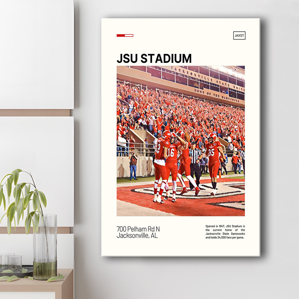 JSU Stadium Print, Jacksonville State Gamecocks Stadium Canvas Art, Fan Gifts, Sport Art, Canvas Print Wall Art