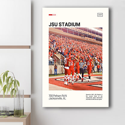 JSU Stadium Print, Jacksonville State Gamecocks Stadium Canvas Art, Fan Gifts, Sport Art, Canvas Print Wall Art