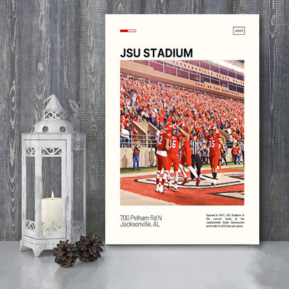 JSU Stadium Print, Jacksonville State Gamecocks Stadium Canvas Art, Fan Gifts, Sport Art, Canvas Print Wall Art