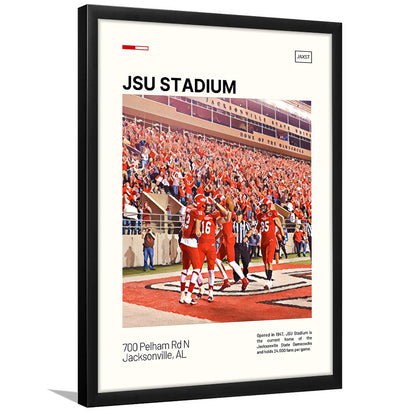 JSU Stadium Print, Jacksonville State Gamecocks Stadium Art, Gifts for him, Sport Art, Framed Art Print Wall Decor