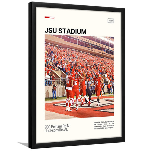 JSU Stadium Print, Jacksonville State Gamecocks Stadium Art, Gifts for him, Sport Art, Framed Art Print Wall Decor