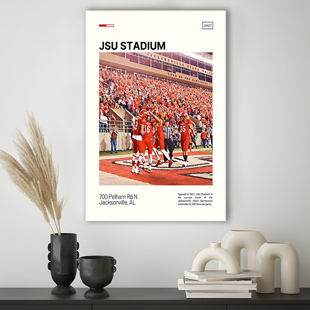 JSU Stadium Print, Jacksonville State Gamecocks Stadium Canvas Art, Fan Gifts, Sport Art, Canvas Print Wall Art