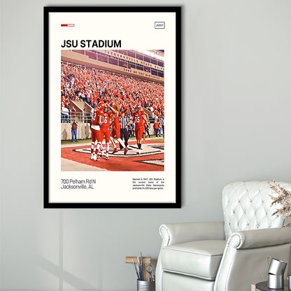 JSU Stadium Print, Jacksonville State Gamecocks Stadium Art, Gifts for him, Sport Art, Framed Art Print Wall Decor