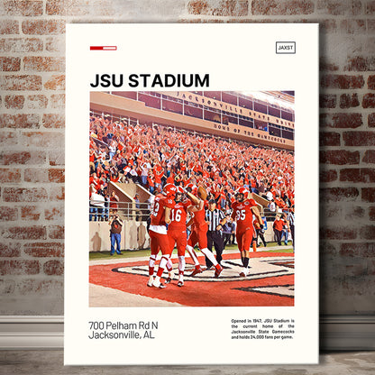 JSU Stadium Print, Jacksonville State Gamecocks Stadium Canvas Art, Fan Gifts, Sport Art, Canvas Print Wall Art