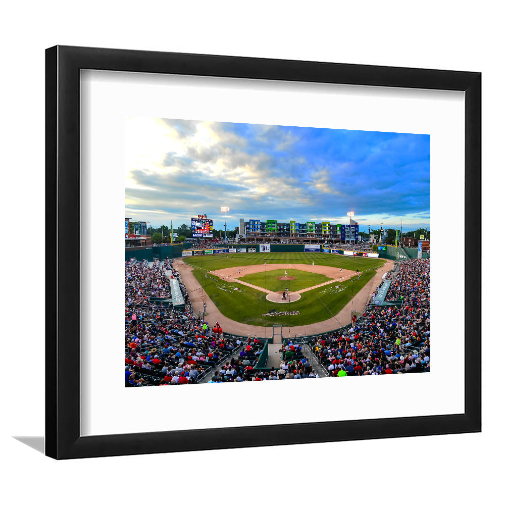 Jackson Field, Stadium Canvas, Sport Art, Gift for him, White Border Framed Art Print Wall Decor