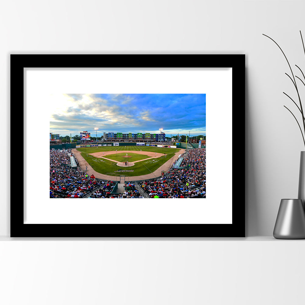 Jackson Field, Stadium Canvas, Sport Art, Gift for him, White Border Framed Art Print Wall Decor