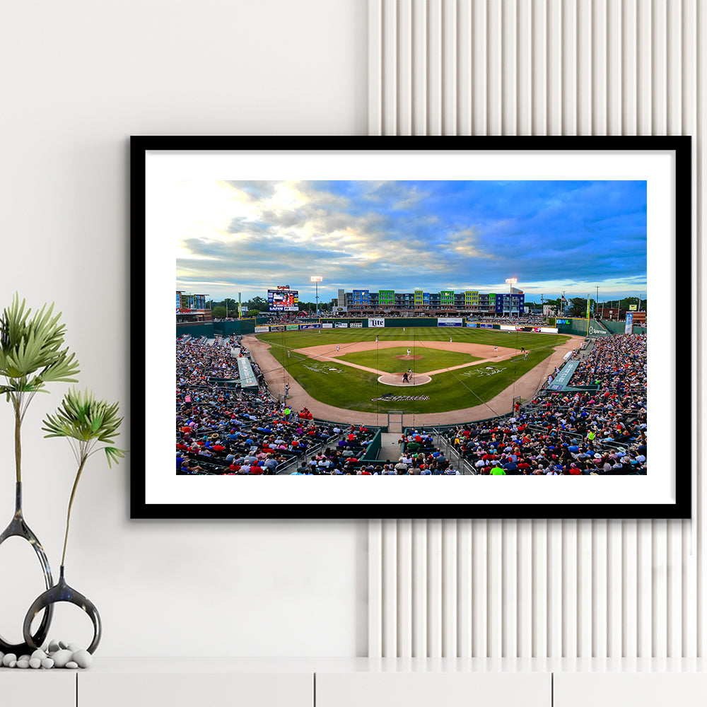 Jackson Field, Stadium Canvas, Sport Art, Gift for him, White Border Framed Art Print Wall Decor