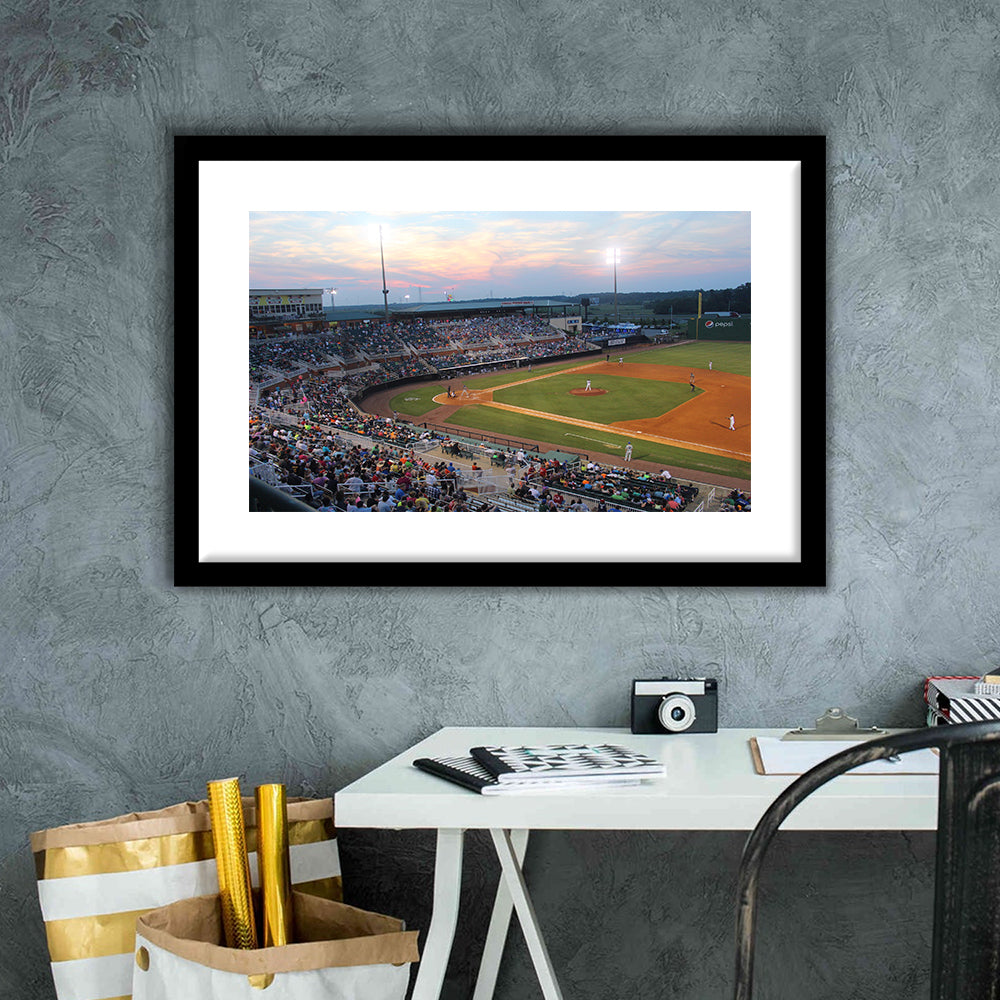 Jackson Field in Lansing, Stadium Canvas, Sport Art, Gift for him, White Border Framed Art Print Wall Decor