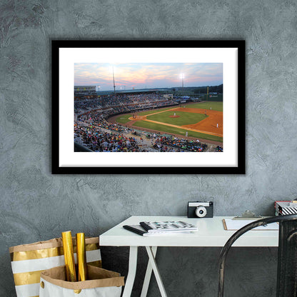 Jackson Field in Lansing, Stadium Canvas, Sport Art, Gift for him, White Border Framed Art Print Wall Decor