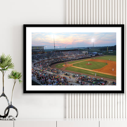 Jackson Field in Lansing, Stadium Canvas, Sport Art, Gift for him, White Border Framed Art Print Wall Decor
