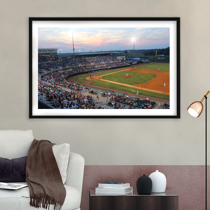 Jackson Field in Lansing, Stadium Canvas, Sport Art, Gift for him, White Border Framed Art Print Wall Decor