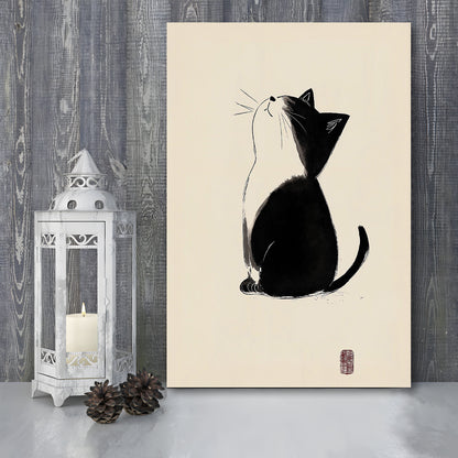 Japanese Cat, Japanese Cat Art Print, Cat Lovers Gift,  Animal Wall Art Decor, Canvas Print, Canvas Decor