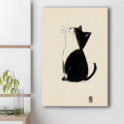 Japanese Cat, Japanese Cat Art Print, Cat Lovers Gift,  Animal Wall Art Decor, Canvas Print, Canvas Decor