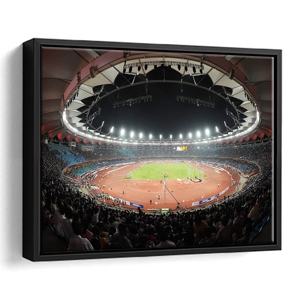 Jawaharlal Nehru Stadium, Stadium Canvas, Sport Art, Framed Canvas Print Wall Art, Floating Frame