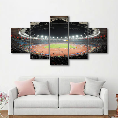 Jawaharlal Nehru Stadium, Stadium Canvas, Sport Art, Gift for him, 5 Panel, Large Canvas, Canvas Print Wall Art