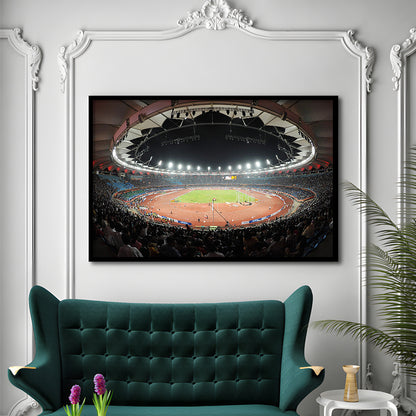 Jawaharlal Nehru Stadium, Stadium Canvas, Sport Art, Gift for him, Framed Art Print Wall Decor, Picture Framed