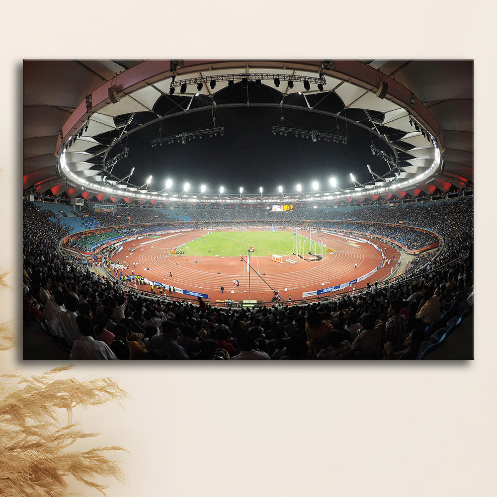 Jawaharlal Nehru Stadium, Stadium Canvas, Sport Art, Gift for him, Man Cave Decor, Art Print, Canvas Print Wall Art
