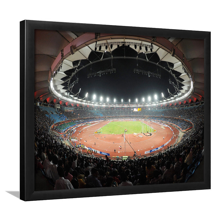 Jawaharlal Nehru Stadium, Stadium Canvas, Sport Art, Gift for him, Framed Art Print Wall Decor, Picture Framed
