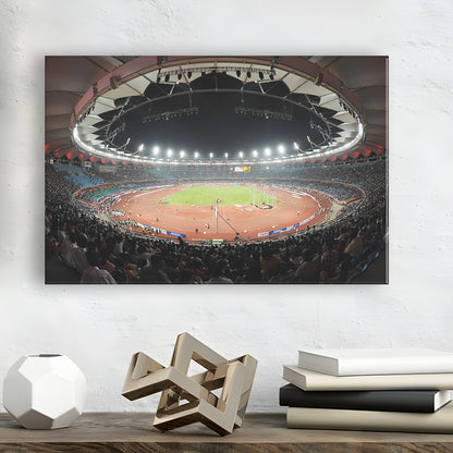 Jawaharlal Nehru Stadium, Stadium Canvas, Sport Art, Gift for him, Man Cave Decor, Art Print, Canvas Print Wall Art