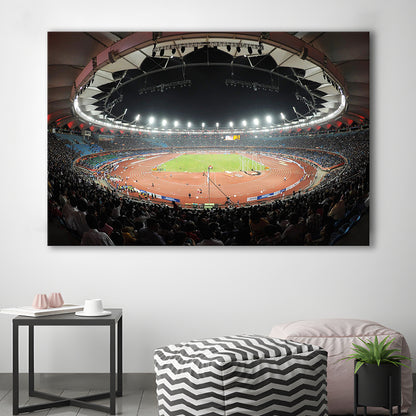 Jawaharlal Nehru Stadium, Stadium Canvas, Sport Art, Gift for him, Man Cave Decor, Art Print, Canvas Print Wall Art