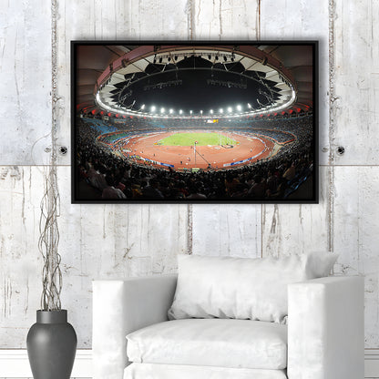 Jawaharlal Nehru Stadium, Stadium Canvas, Sport Art, Framed Canvas Print Wall Art, Floating Frame