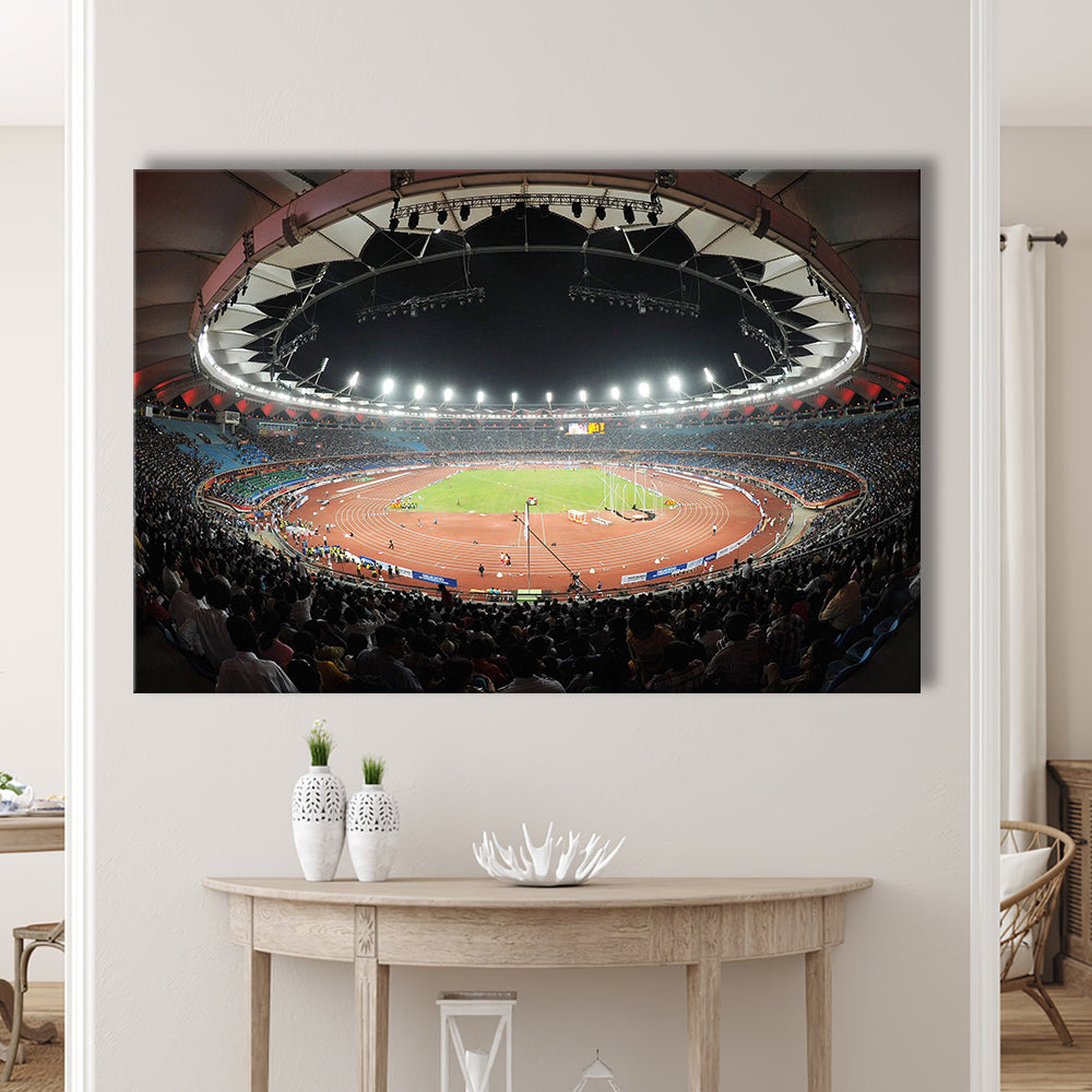 Jawaharlal Nehru Stadium, Stadium Canvas, Sport Art, Gift for him, Man Cave Decor, Art Print, Canvas Print Wall Art