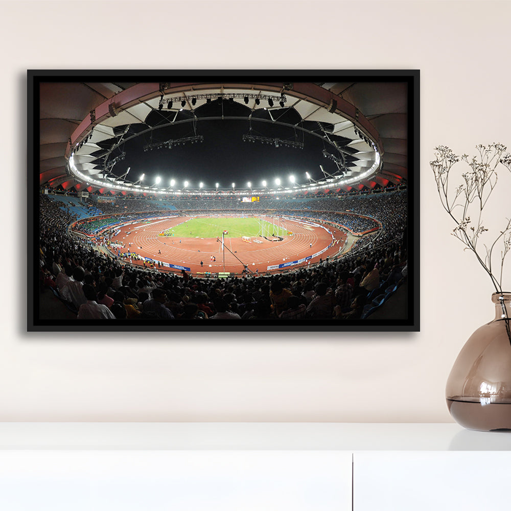 Jawaharlal Nehru Stadium, Stadium Canvas, Sport Art, Framed Canvas Print Wall Art, Floating Frame