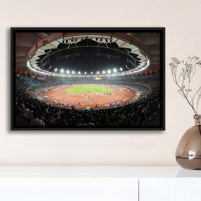 Jawaharlal Nehru Stadium, Stadium Canvas, Sport Art, Framed Canvas Print Wall Art, Floating Frame