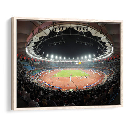 Jawaharlal Nehru Stadium, Stadium Canvas, Sport Art, Framed Canvas Print Wall Art, Floating Frame