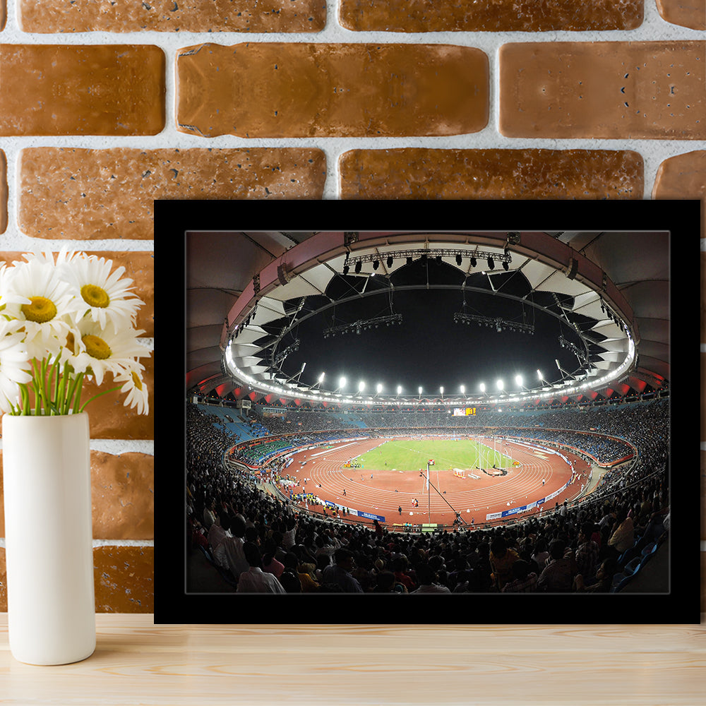 Jawaharlal Nehru Stadium, Stadium Canvas, Sport Art, Gift for him, Framed Art Print Wall Decor, Picture Framed