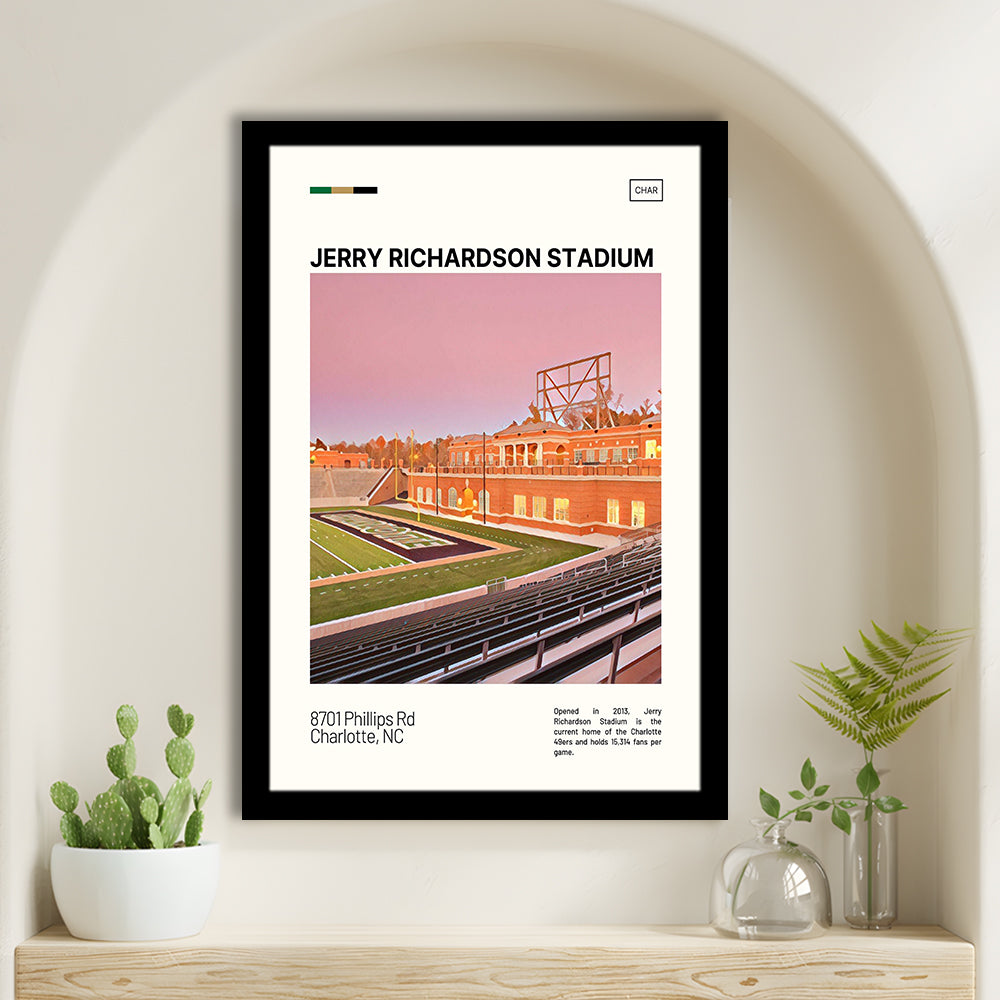Jerry Richardson Stadium Print, Charlotte Stadium Art, Gifts for him, Sport Art, Framed Art Print Wall Decor