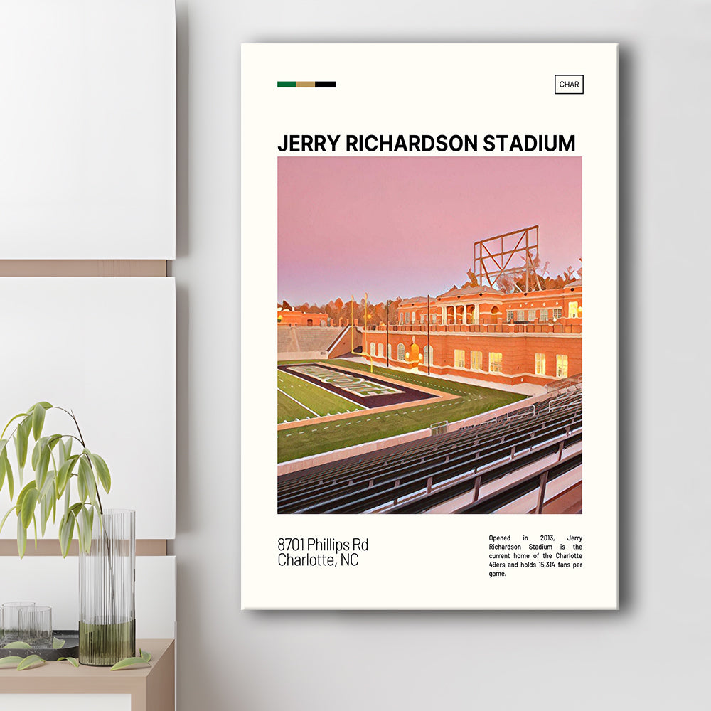 Jerry Richardson Stadium Print, Charlotte Stadium Canvas Art, Fan Gifts, Sport Art, Canvas Print Wall Art