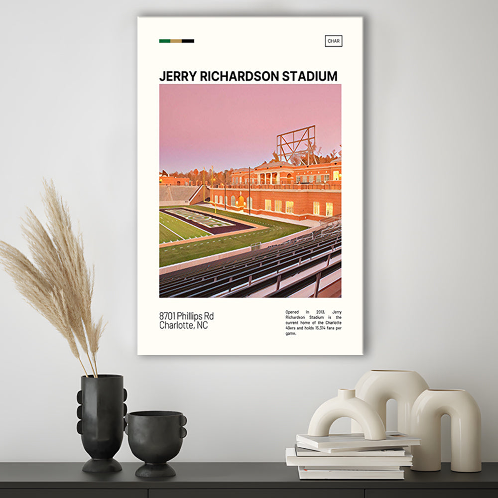 Jerry Richardson Stadium Print, Charlotte Stadium Canvas Art, Fan Gifts, Sport Art, Canvas Print Wall Art