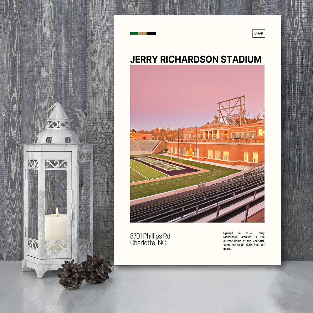Jerry Richardson Stadium Print, Charlotte Stadium Canvas Art, Fan Gifts, Sport Art, Canvas Print Wall Art