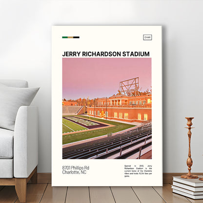 Jerry Richardson Stadium Print, Charlotte Stadium Canvas Art, Fan Gifts, Sport Art, Canvas Print Wall Art