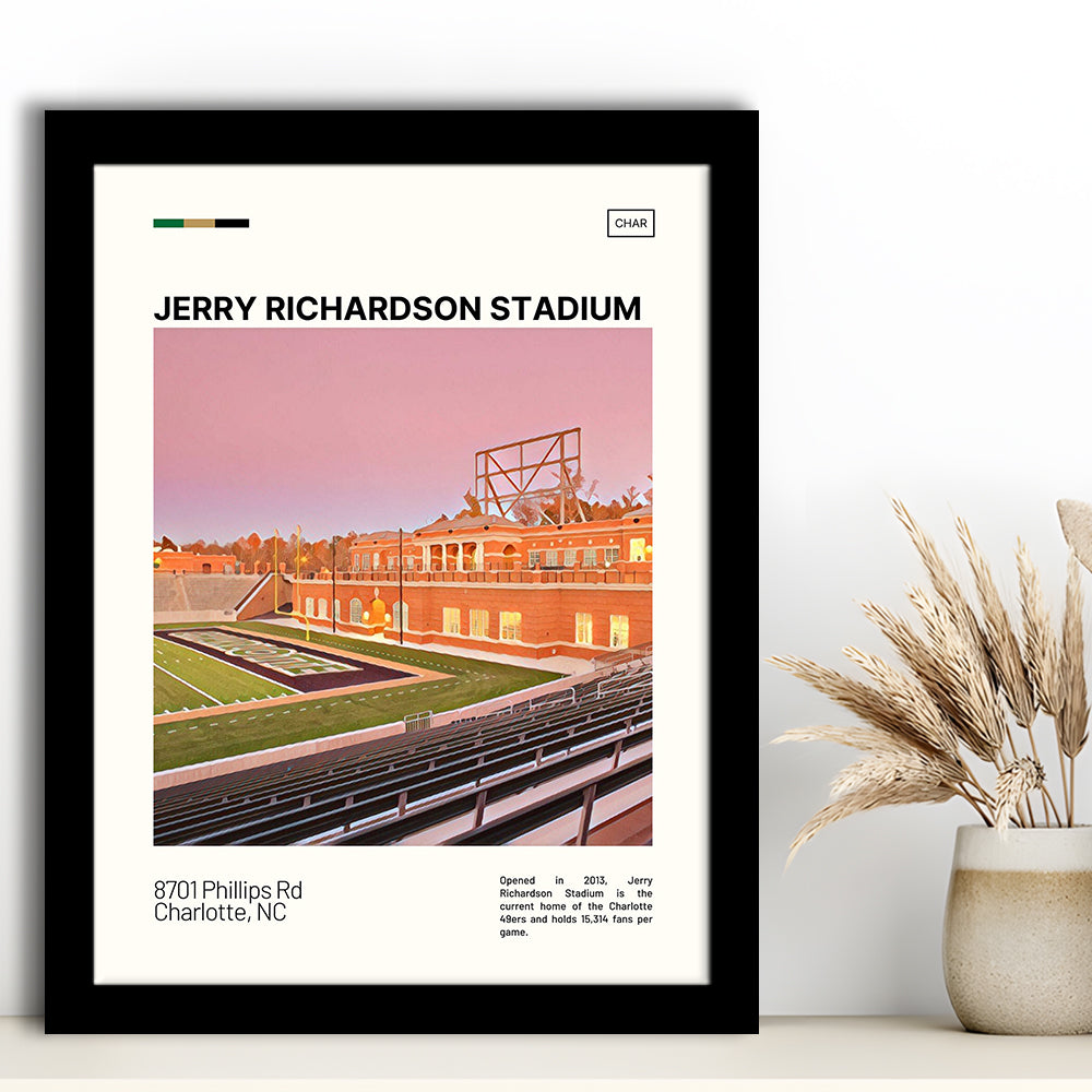 Jerry Richardson Stadium Print, Charlotte Stadium Art, Gifts for him, Sport Art, Framed Art Print Wall Decor