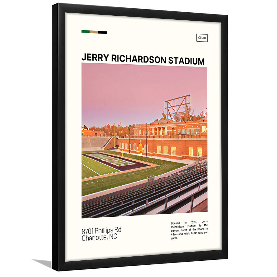 Jerry Richardson Stadium Print, Charlotte Stadium Art, Gifts for him, Sport Art, Framed Art Print Wall Decor
