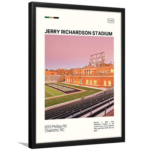 Jerry Richardson Stadium Print, Charlotte Stadium Art, Gifts for him, Sport Art, Framed Art Print Wall Decor
