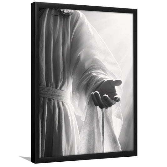 Jesus Art Print Modern Black and White Religious Gift!, Framed Art Print Wall Decor, Picture Framed