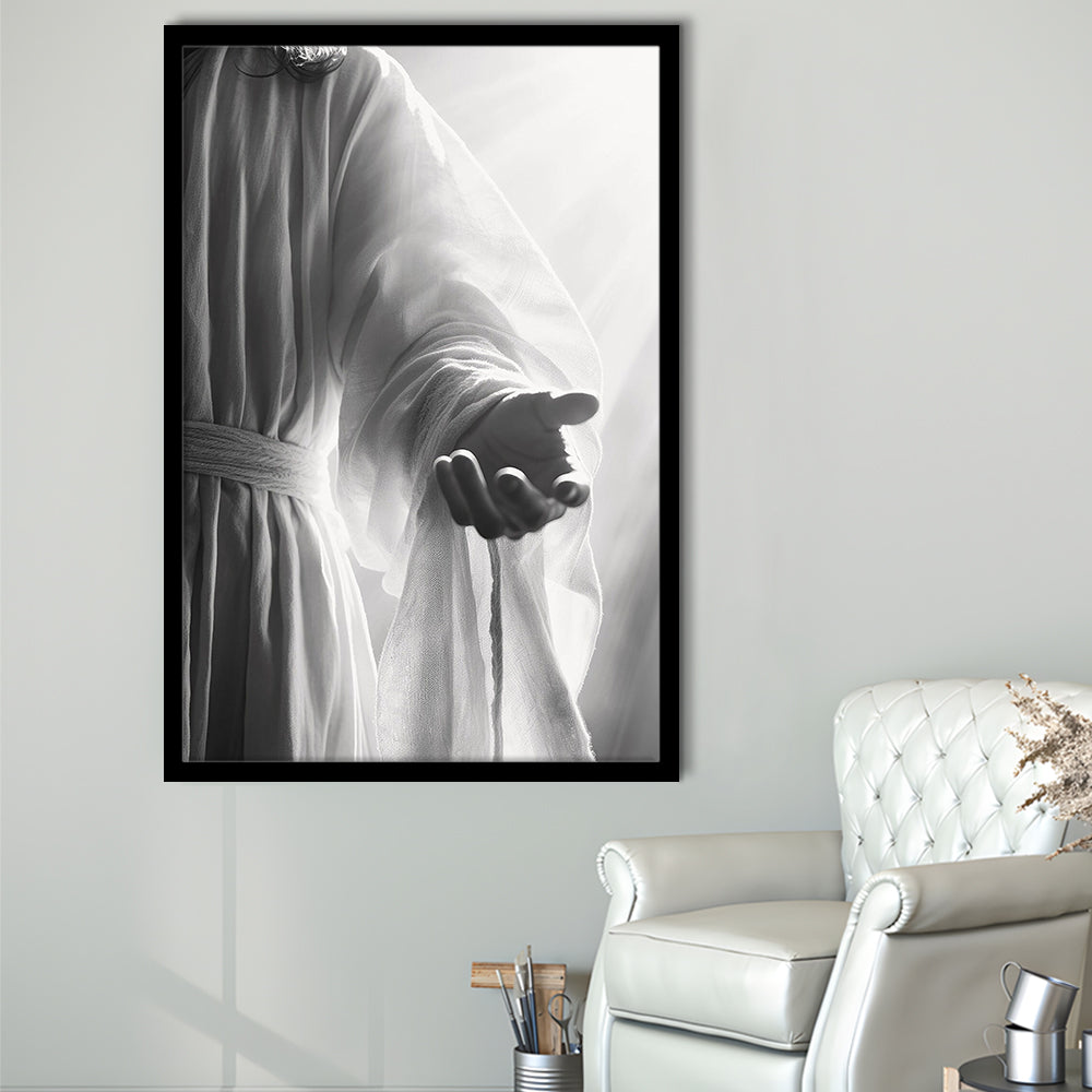 Jesus Art Print Modern Black and White Religious Gift!, Framed Art Print Wall Decor, Picture Framed