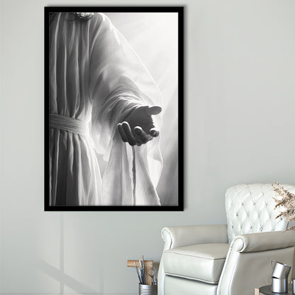 Jesus Art Print Modern Black and White Religious Gift!, Framed Art Print Wall Decor, Picture Framed