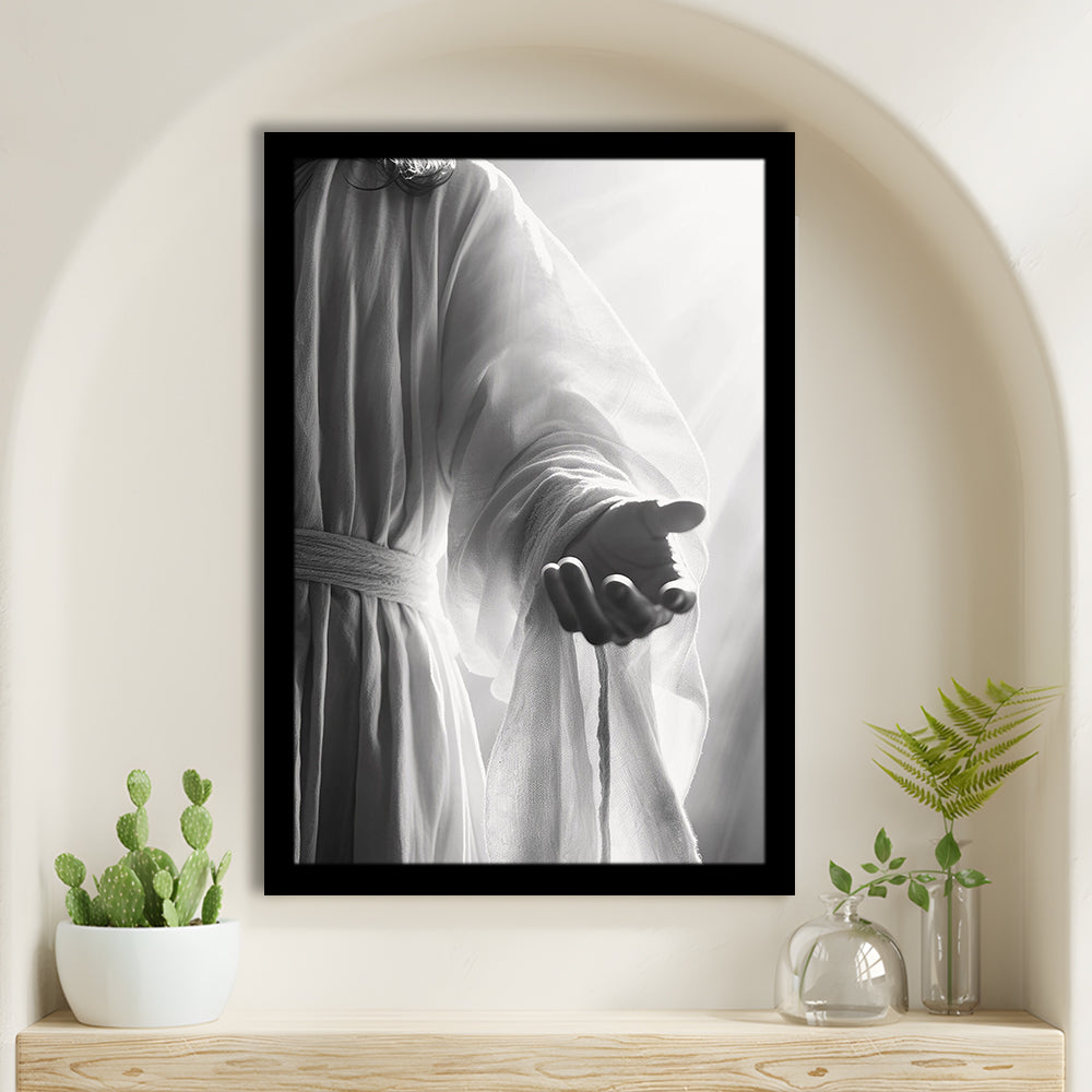 Jesus Art Print Modern Black and White Religious Gift!, Framed Art Print Wall Decor, Picture Framed
