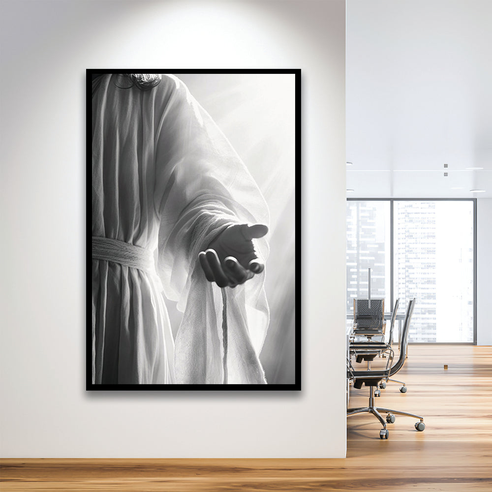 Jesus Art Print Modern Black and White Religious Gift!, Framed Art Print Wall Decor, Picture Framed