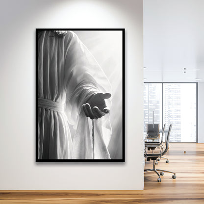 Jesus Art Print Modern Black and White Religious Gift!, Framed Art Print Wall Decor, Picture Framed
