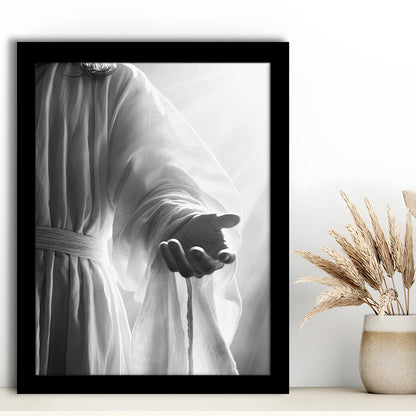 Jesus Art Print Modern Black and White Religious Gift!, Framed Art Print Wall Decor, Picture Framed