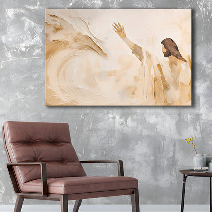 Jesus Calms The Storm, Hush Be Still, Bible, Christian Faith, Religious Gift!, Canvas Print Wall Art, Wall Decor, Painting Canvas