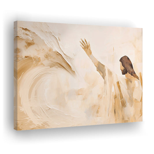 Jesus Calms The Storm, Hush Be Still, Bible, Christian Faith, Religious Gift!, Canvas Print Wall Art, Wall Decor, Painting Canvas